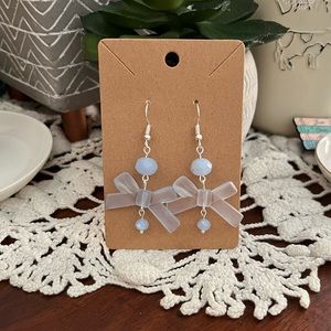 *3 for $20* Blue Bow Dangle Earrings